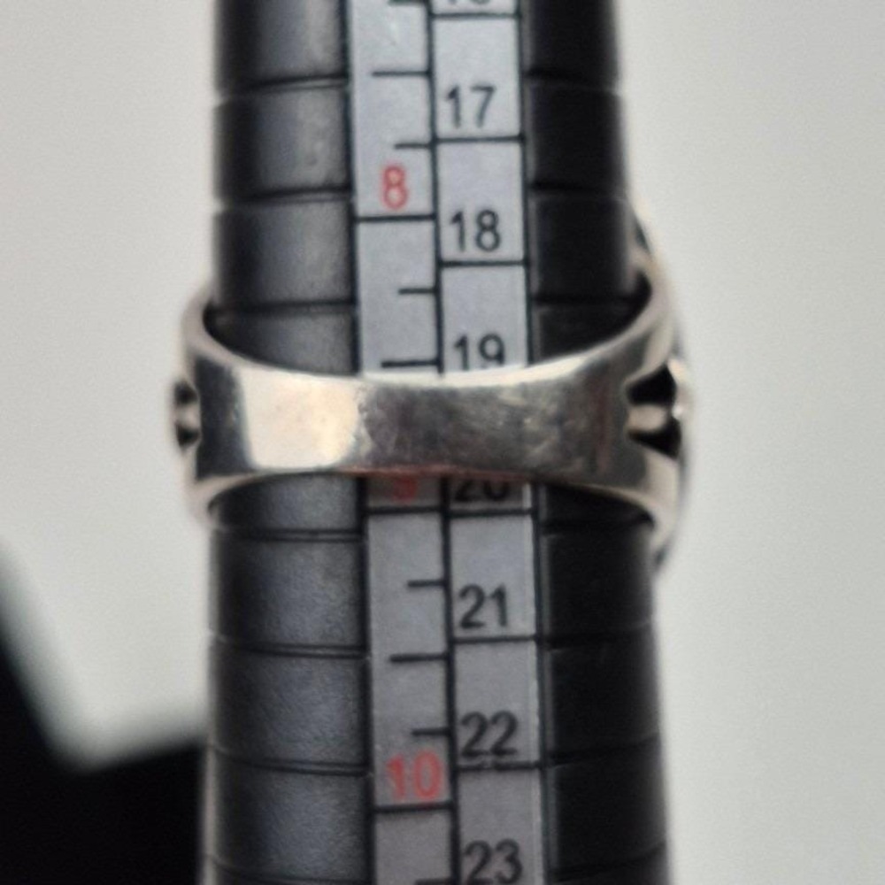 Sterling Silver Turquoise Ring Size 8.5 Statement Floral Scroll Boho 925 Signed - Picture 11 of 12